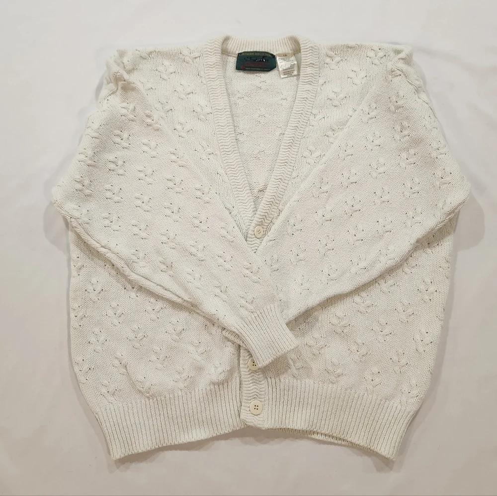 Vintage Northern Reflections By Parkhurst White Knit Cardigan - Picture 12 of 16